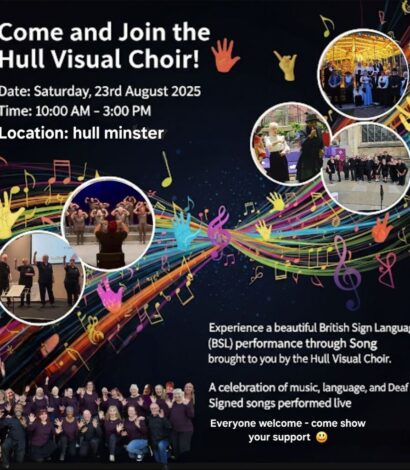 Hull Visual BSL Signing Choir performing in Trinity Square